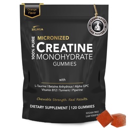 Creatine Monohydrate Gummies for Men & Women - Ζάχαρη χωρίς & Vegan Advanced Formula W/L-Taurine + Βιταμίνη B12 - για μυϊκή δύναμη, μυών Builder, ανάκτηση, ενίσχυση ενέργειας, συμπλήρωμα προ-εργασίας