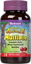Bluebonnet Beslenme Rainforest Animalz Whole Food Based multiple Chewable Tablet, Çocuklar Multivitamin & Mineral, C, D3, Iron, Gluten Free, Milk Free, Kosher, 180 Chewable Tabletler, Cherry Flavor