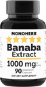 MONOHERB Banaba Extract 1000 mg - 90 Vegetarian Capsules - 2% Corosolic Acid