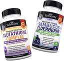 Glutathione ile Süt Butle Ekstraksiyon, C & Quercetin + Sambucus Elderberry Capsules ile çinko & Vitamin C - Doğal Antioksit Formülleri - Liver & Immune Supports Liver & Immune Support
