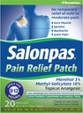 Salonpas Pain Relief Patch, 20 Count ( 1), Moderate Pain, Backache, Sore Kas, Sprates, Bruises, 12 Saat Geçici Mild Yardımı, Sore Kas, Sprates, Bruises