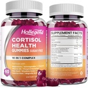 Cortisol Συμπληρώματα για γυναίκες άνδρες, Cortisol Gummies με Ashwagandha, Μαγνήσιο, L-Θεανίνη, Phosphatidylserine, B6 για Cortisol Detox, Relaxation, Sleep, Focus, Sugar-Free, Vegan, 120