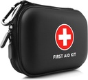 Mini First Aid Kit, 100 Adet Su-Resistant Hard Shell Small Case - Perfect for Travel, Outdoor, Home, Office, Camping, Hiking, Car (Black)