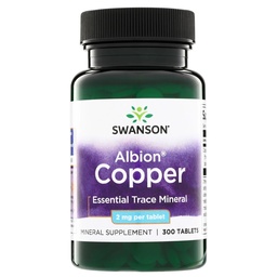Swanson Copper Mineral Supplement - 2 mg (Χηλικός χαλκός) - Αντιοξειδωτικό, ανοσοποιητικό σύστημα και υποστήριξη κυττάρων - 300 δισκία