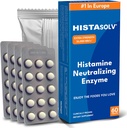 HISTAsolv Extra Strength DAO Enzyme Supplement for Histamine Food In ανοχή - Eases Digestive Disfort - Πατενταρισμένη τεχνολογία - Made in Austria - 60 Pack
