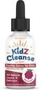 Kidz Cleanse | Zeolite Detox for Kids | Development, Davranış, Enerji ve Gut Health Support Supplement | Easy to Take, Pure Liquid Zeolit Drops + Torch B12 + D3 (Raspberry Flavor) - 2oz