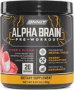 ONNIT Alpha Brain Pre-Workout Powder, IGENTM Non-GMO Tested, Tiger's Blood Flavor, Pre-Workout Supplement for Women and Men, Dietary Supplement, 20 Servings per Tub, 6.76 oz