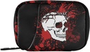 Cool Halloween Skull Pill Box 7 Day Pill Case Travel Pill Organizer Bag with Rolls Portable Weekly Case Compact Boyut for Vitamin Supplement Sahibi