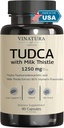 VINATURA Tudca γάλα γαϊδουράγκαθο 1250mg - συμπλήρωμα Tudca, Tudca Bile Αλάτια, υποστήριξη ήπατος, Συμπληρώματα χοληδόχου κύστης *USA Made and Tested* Bile Salts συμπλήρωμα - 90 κάψουλες