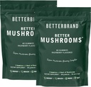Betterbrand BetterMushrooms Nootropic Gummies - Better Gut Health, Cognitive Function, mental Clarity with 10 Fonksiyonel Mushrooms - 60 Gummies - Raspberry Flavor - 2 Paket