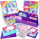Original Stationery Unicorn Letter Writing Kit - 45-Piece Multi-Color Paper & Sticker Set With Purple Storage Box - Stationery & Letter Paper for Girls