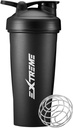 EXTREME Classic Shaker Şişe with Wire Whisk, Perfect for Protein Shakes and Pre Workout, Leak Kanıt Shaker Cups, BPA Free, Dishwasher SAFE, 24 Ounce, Black