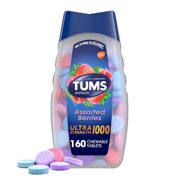 TUMS Ultra Strength μασώμενα αντιόξινα δισκία για ανακούφιση από εγκαύματα και όξινη δυσπεψία