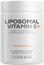 Codeage Liposomal Vitamin E Supplement - All Vitamin E Tocopherols - 3-Month Supply - Alpha Tocopherols, Beta, Gamma, and Delta - Liposomal Mixed Tocopherols - Non-GMO Phospholipid - 90 Capsules