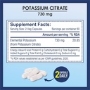 Potasyum Citrate 730 mg Supplement, Destekler Kidney Fonksiyonl & Sağlıklı Kas - 120 Sebze Kapsülleri