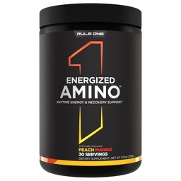 Κανόνας 1 Energized Amino – Ανά πάσα στιγμή την ενέργεια και την ανάκτηση υποστήριξη με BCAAs, Γλουταμίνη, κιτρουλίνη, βήτα αλανίνη, και καφεΐνη από πράσινο καφέ & φύλλα τσαγιού (30 εξυπηρετούν, Ροδάκινο Mango)