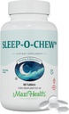 Maxi Health Sleep-O-Chew Strawberry Chewable Tabletleri Magnezyum Inositol, L-Tryptophan, 3 mg Melatonin for Sleep Support - Non Habit Form Sleep Aid for Yetişkinler, Kosher Sleep Supplement, 60 Count