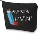G2TUP Asthma Inhalator Hediye Asthma Inhaler Tıp Bag Wheezy Livin'Inhaler Pouch (Wheezy Livin)