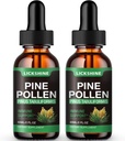 2 Pack Pine Pollen Βάμμα - Βιολογικό Pine Pollen Powder Liquid Drops Extract για την υποστήριξη του ανοσοποιητικού, χωρίς ζάχαρη Φυσικό συμπλήρωμα βοτάνων - Vegan Pine Pollen Drops 4 FL.Oz.