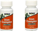 2 μπουκάλια τώρα τρόφιμα IRON COMPLEX 100 καρτέλες