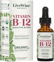 LiveWise Naturals B12 Σταγόνες βιταμίνης Μη-ΓΤΟ, Βιολογική Βιοενεργό μείγμα για την ενέργεια, την καθαρότητα, την εστίαση και την εύκολη απορρόφηση, Adenosylcobalamin & Methylcobalamin συμπλήρωμα, Vegan, χωρίς γλουτένη, χωρίς γαλακτοκομικά-ελεύθερο