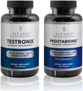 VITASEI Testronix Branson for Men (60 Capsules) + Prostabonik Prostate Diyetary Supplements for Men (60 Capsules)