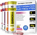 Quench Electrolyte Tabletleri 40 Kont Instant Hydration, Electrolytes, Fasting Electrolytes No Sugar for Optimal Hydration Support Not Toz - Watermelon, Orange, Karma Berry, Limon Flavors