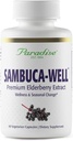 Paradise Herbs Sambuca-Well, Sambucas Nigra, European Elderberry 50:1 Extract, Super Poent, Ultra Pure, Vegan, Non GMO, Gluten Free, 60 κάψουλες χορτοφάγων