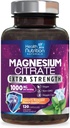 Magnezyum Citrate Capsules 1000 mg - Max Abors Magnezyum Toz için, Nerve, Bone and Heart Health Support, High Abxia Citrate Complex, Gluten Free, Non-GMO - 120 Capsules