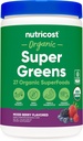 Nutricost Organic Super Greens Powder (30 μερίδες) Μεικτό άρωμα μούρου - Superfood συμπλήρωμα ποτό Mix