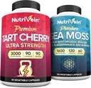 Nutrivein Irish Sea Mos Capsules and Tart Cherry Capsules Sche: Sea Moss & Tart Cherry Supplement Digestive Support and Daily Wellness