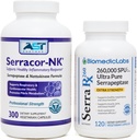 Serracor-NK (300) & Serra-RX 260,000 SU (120)- Scar Tound Sche - Asit-Resistant Serrapeptase Proteolytic Systemic Enzyme