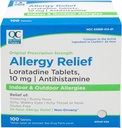 Kalite Seçim 24 Saat Antivirüs ilacı, Kapalı ve Açık Tüm Enerjiler için Sigarasız Yardım, Loratadine 10 mg Antihistamine, Runny Nose, Itchy & Watery Eyes, 100 Count