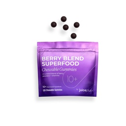 Juice Plus+ Berry Blend Soft Chews (Chewables) - Καθημερινή Διατροφή από 12 φυτά με ολόκληρα φρούτα, λαχανικά, & μούρα - Βατόμουρο, βατόμουρο, βατόμουρο, και πολλά άλλα! για ενήλικες και παιδιά - (1-mo, 30 μάσα)