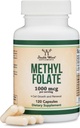 Metilfolate 1.000, 120 Capsules (Third Party Tested Metrik Foate Supplement) Medeniyetli Folate, Folic Acid (Non-GMO, Vegan Safe) Çift Wood tarafından