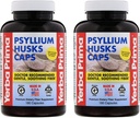 Yerba Prima Psyllium Husks Caps 180 caps (Συσκευασία του 2) - Φυσικό συμπλήρωμα ινών και καθαρισμό του παχέος εντέρου - Υγεία των ούρων - Μη Γλουτένη Γλουτένη GMO Δωρεάν