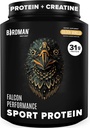 BIRDMAN Falcon Performans Vegan Protein Toz, 31g protein, 5g Kretine, 5g BCAA, Probiyotikler, Elektrolytes, Pre Workout, Low Carb, Sugar Free & Dairy Free, Plant Based Vanilla proteini -19 Servisler