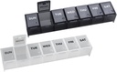 EZY DOSE Weekly (7-Day) Daily Pill Organizer, Vitamin Planlayıcı ve Tıp Konteyneri, Büyük Karşılaştırmalar, Açık, Seyahat Dostu, One Black ve One White (2 Pack), Made in the USA