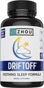 Zhou Driftoff - Doğa Inspired Sleep Aid, Valerian Root & Melatonin for Sleep for Men & Women, Calm Sleep Supplement for Yetişkinler with Gaba & Chamomile to Relax - 60 Veggie Capsules