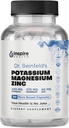 Magnesium Potassium Supplements w/Zinc - 90 Capsules - Magnesium Potassium Zinc for Vascular Health – High Absorption Vegan Supplement for Leg Cramps & Sleep Dr Seinfeld