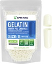 XPRS Nutra Μέγεθος 5 Κενές κάψουλες - 100 Μέτρα Πολύ μικρές κενές κάψουλες Ζελατίνης - Χάπια DIY Καψάκιο Γέμισμα - Γέμισμα χάπια Gel για Do-It-Yourself συμπληρώματα βιταμίνης (Λευκό)