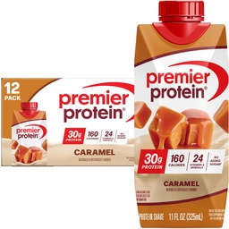 Premier Protein Shake, Caramel, 30g Protein, 11 fl oz, Συσκευασία των 12 (Συσκευασία Μαΐου Vary)