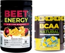 Nutrology Beet Natural O2, Pre Workout Toz, Passion Fruit Flavor (30 hizmet) BCAA Natural, Plant Based BCAA Toz, Lemonade Flavor (30 hizmet)