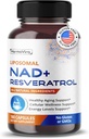 Liposomal NAD+ 600 mg with Resveratrol 200 mg for Cellular Energy & Health Aging – 180 Capsules – Vegan, Non-GMO, USA Made