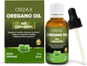 ORZAX Oregano Petrol Zeytinyağı ile Geri Döndü -% 88 Carvacrol ve 0.3% Senmol - Non-GMO & Sugar-Free & Gluten-Free & Vegan - Immune Support and Digestive Health - 30 ml - 200 Day Supply