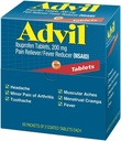 Advil Ibuprofen, 200 mg, 2 kapaklı Tabletlerin 50 Paketleri (Görünenlerin Paketi)