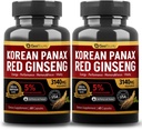 Kore Red Panax BTC Capsule 2 Pack, Panax BTC Supplements, 2 Değer Paketi 3140 mg (Ginsenoside% 5)