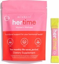 MIXHERS Hertime PMS - Kadınlar için Hormonal Sağlık Destek - Sağlıklı Bir Menstrual Çevrimi Destek - Minerallerle, Peony Roots, Sibirya SMA - Sugar-Free - 15 Drink Packets - Peach Lemonade