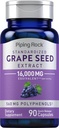 Piping Rock Grape Tohum alıntı Capsules | 16.000 mg | 90 Pills | Vitis Vinifera Supplement | Non-GMO, Gluten Free Free