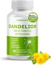 Dandelion Milk Butle Artichoke Burdock Turmeric - Destek Liver Health, Support Digestive Aid - ABD'de Made and Tested
